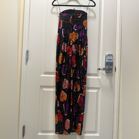 Helsi Black Strapless Sequin Heart Gown Maxi Dress Glam Valentine’s Size XS NWT - Picture 3 of 7
